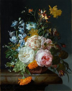 Flores en jarrón de terracota de Rachel Ruysch