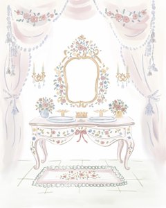Elegante tocador con motivos florales de Radhika Modi