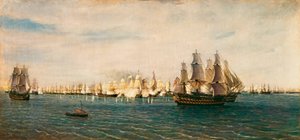 La batalla de Trafalgar, 21 de octubre de 1805 de Rafael Monleon y Torres