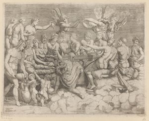 fiesta de los dioses La boda de Psique (parte izquierda) de Rafaël