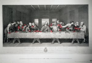 Grabado realizado con motivo del V centenario de la Última Cena de Leonardo da Vinci en Santa Maria delle Grazie, Milán de Raffaello Sanzio Morghen