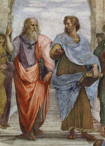 Aristóteles y Platón: detalle de La Escuela de Atenas, 1510-11 (detalle)