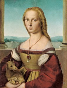Retrato de una joven con un unicornio, 1505-1506 de Raffaello Sanzio Raphael