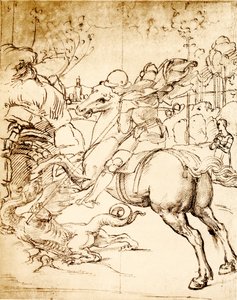 San Jorge matando al dragón de Raffaello Sanzio Raphael