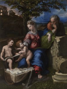 La Sagrada Familia bajo un roble, ca 1518 de Raffaello Sanzio Raphael