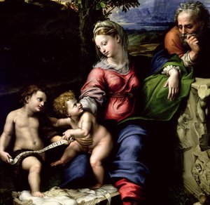 La Sagrada Familia del Roble, c.1518 (detalle) de Raffaello Sanzio Raphael