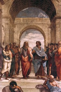 La escuela de Atenas, (detalle) de Platón y Aristóteles, 1508-1511 de Raffaello Sanzio Raphael