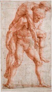 Joven llevando a un anciano en su espalda Eneas y Anquises, ca 1514 de Raffaello Sanzio Raphael