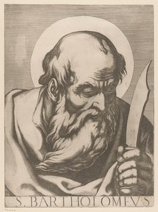 San Bartolomé S. Bartolomé (título sobre objeto) Cristo, María y los Doce Apóstoles (título de la serie) Il sacrato collegio apostolico (título de la serie)