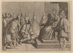 Margarita de Austria Recibiendo a un Noble de Raffaello Schiaminossi