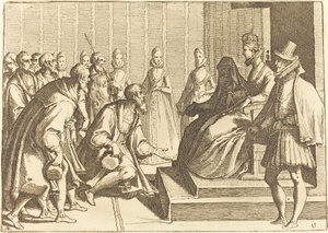 Margarita de Austria Recibiendo a un Noble de Raffaello Schiaminossi
