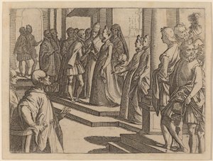 El Desposorio de Margarita de Austria con Felipe III, Rey de España de Raffaello Schiaminossi