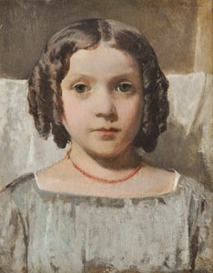 Chica con collar de coral de Raffaello Sernesi