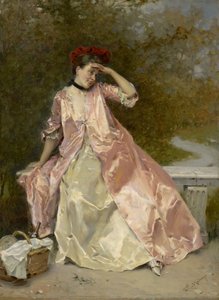 Mujer con una Cesta de Picnic de Raimundo de Madrazo y Garreta