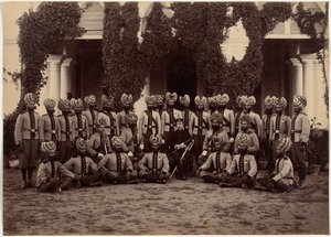 Destacamento del batallón de Bhopal en Indore de Raja Deen Dayal