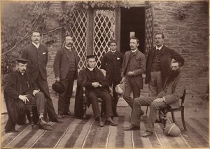 Director y profesores de la Bishop Cotton School, Shimla (recto) de Raja Deen Dayal