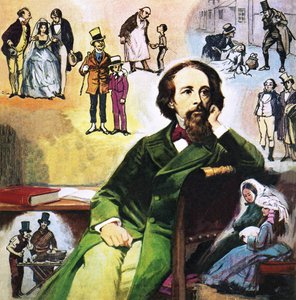 Charles Dickens con sus personajes de Ralph Bruce