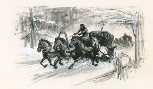 Dostoievski y sus compañeros de prisión fueron metidos en trineos cerrados para el largo viaje a Siberia. de Ralph Bruce