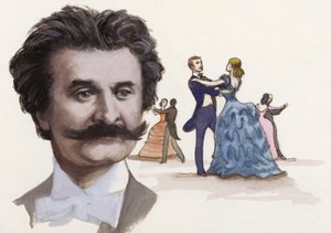 Johann Strauss El Joven (gouache sobre papel)