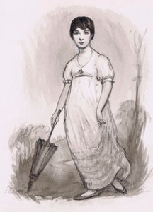 La joven Jane Austen (lápiz y acuarela) de Ralph Bruce