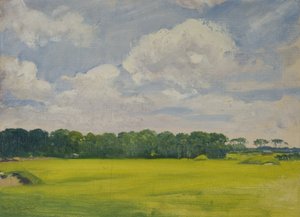 Campo de golf de Benton (óleo sobre tabla) de Ralph Bullock