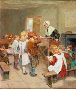 La escuela del pueblo, 1912 de Ralph Hedley