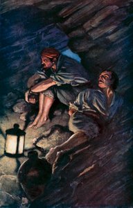 Ilustración para Robinson Crusoe de Daniel Defoe (litografía en color) de Ralph Noel Pocock