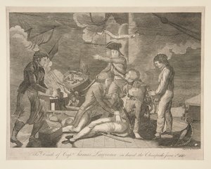 La muerte del capitán James Lawrence a bordo del Chesapeake, 1 de junio de 1813 de Ralph Rawdon