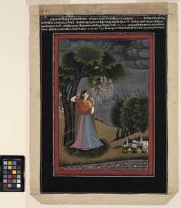 Una nayika anhelando a su amado, c.1790 de Ram Mola
