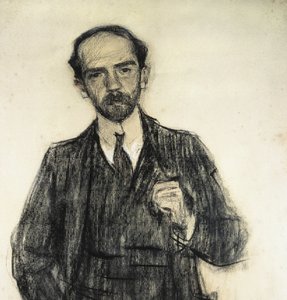 Retrato de Pío Baroja. c.1904 - 1905 (dibujo) de Ramón Casas