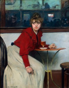 En el Moulin de la Galette o La Madeleine. Pintura de Ramon Casas i Carbó (1866-1932) de Ramon Casas i Carbo