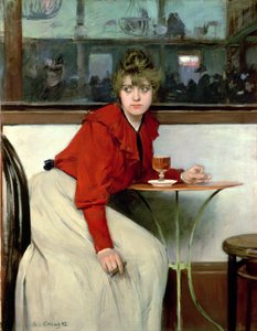 Chica en un bar de Ramon Casas i Carbo
