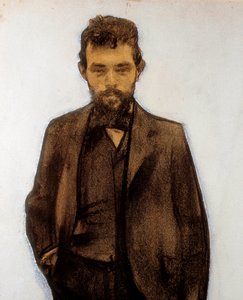 Retrato de Amadeo Vives (1871-1932) compositor de Ramon Casas i Carbo