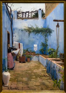 El Patio Azul de Ramon and Rusinol Santiago (1861 1932) Casas