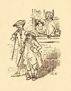Espectadores observan mientras John Gilpin galopa, 1878, c1918 de Randolph Caldecott