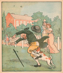 Buen hombre de Islington mordido por el perro, c1879 de Randolph Caldecott