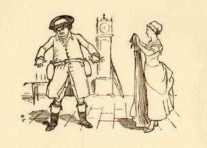 John Gilpin ata botellas de vino a su cinturón, 1878, c1918 de Randolph Caldecott