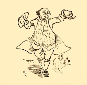 El amigo de John Gilpin le presta una peluca y un sombrero, 1878, c1918 de Randolph Caldecott