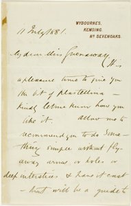Carta a Kate Greenaway de Randolph Caldecott