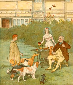 El chico del granjero con los perros de su amo, c1881 de Randolph Caldecott