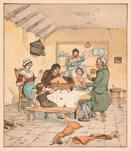 Cuando se abrió el pastel, los pájaros comenzaron a cantar, 1880 de Randolph Caldecott