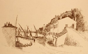 pueblo pesquero francés en el sur de Francia c1884 de Randolph Caldecott