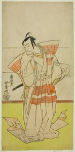 El actor Nakamura Nakazo I como Kudo Suketsune en la obra Edo no Fuji Wakayagi Soga, representada en el Teatro Nakamura en el primer mes de 1789 de Rantokusai Shundo