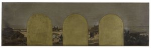 Boceto para el Gabinete del Prefecto del Ayuntamiento de París: Una batería en las murallas: El sitio de París en 1870 de Raoul Joseph Arus