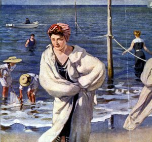 En el paseo marítimo, ilustración de Raoul du Gardier (1871 - 1952). de Raoul Du Gardier