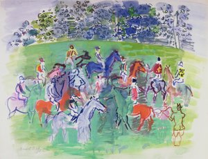 En las carreras, c.1930-50 (gouache) de Raoul Dufy
