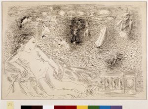 Femme nue devant la mer (óleo sobre lienzo)