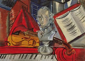 Homenaje a Mozart, c.1945 (óleo sobre lienzo) de Raoul Dufy