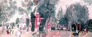Carrera de caballos en Deauville (acuarela sobre papel) de Raoul Dufy