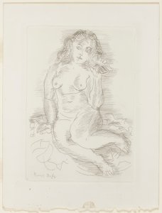 Desnudo escuchando una caracola de mar de Raoul Dufy